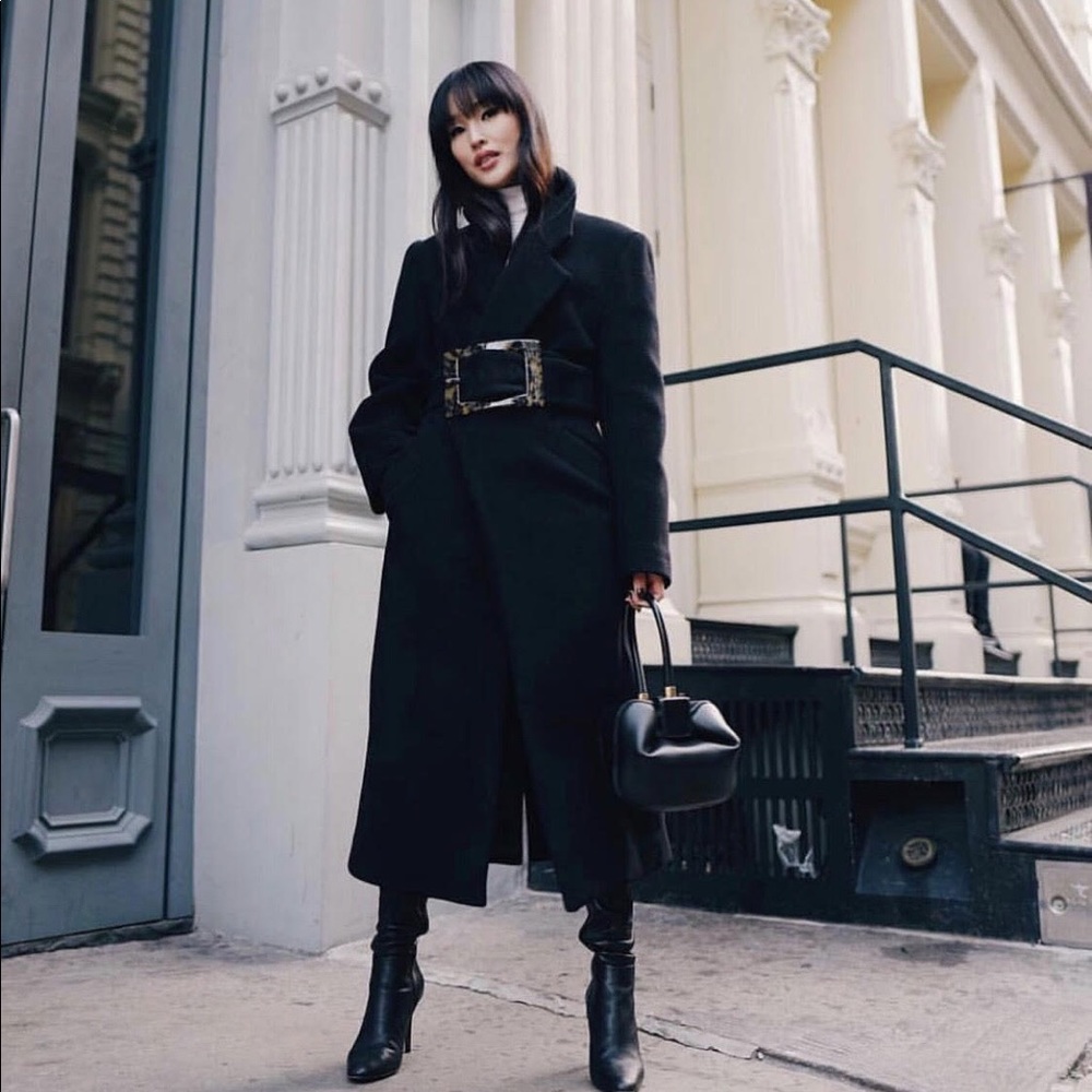 Paris Georgia The Classic Coat black wool trench coat